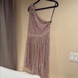 Elegant One-Shoulder Sequin Dress by Shelli Segal LAUNDRY Size 10. NWOT